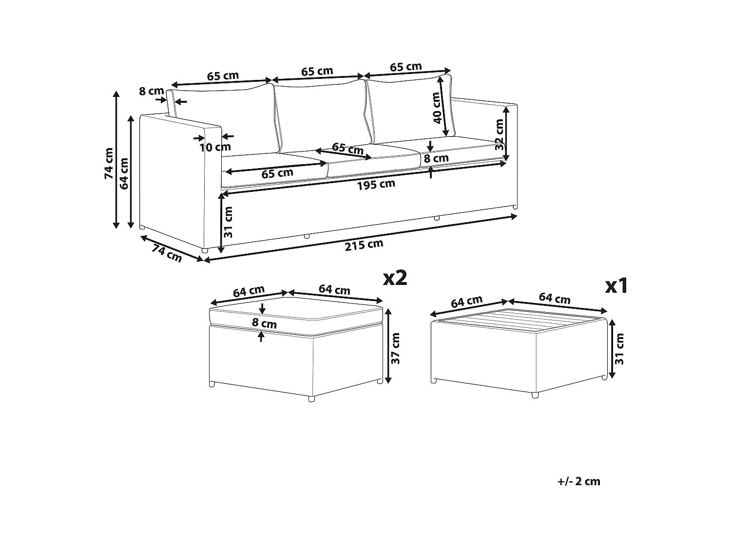 Narożnik ogrodowy ze stolikiem dla 5 osób SABBIA Prawostronny Modułowy Technorattan Jasnoszary