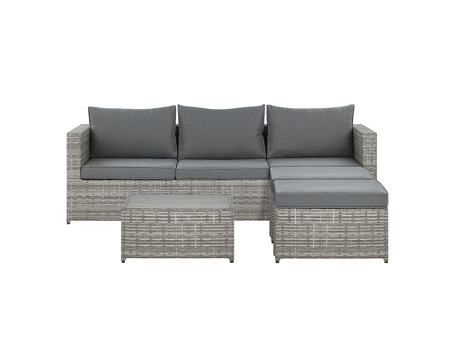 Ensemble de canapés d'angle de jardin 5 places SABBIA Côté droit Gris clair
