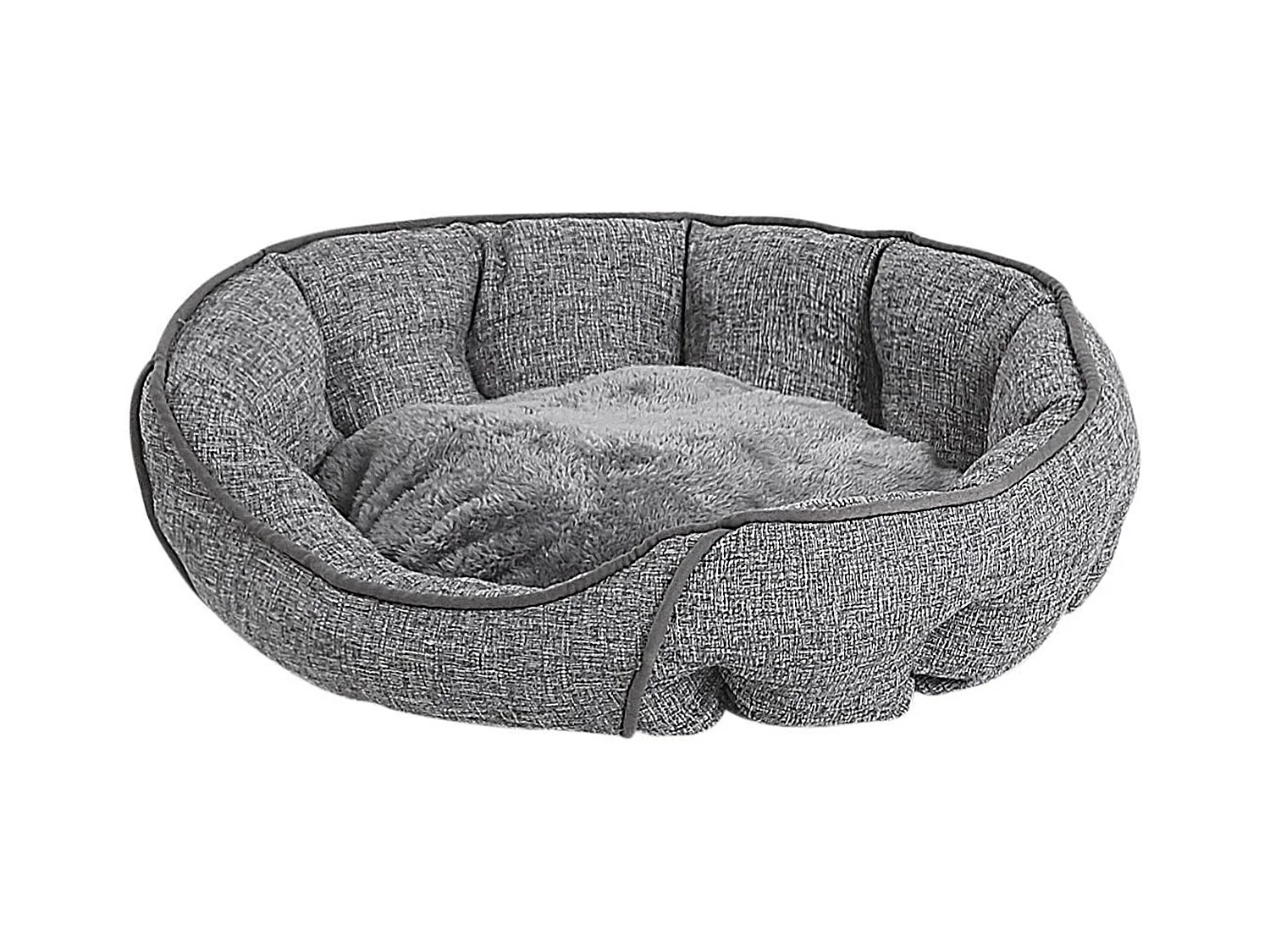 Tierbett CANDIR Leinen Grau