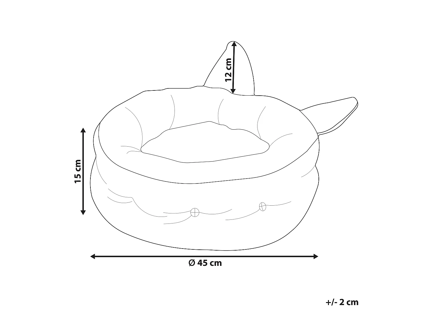 Rundes Haustierbett 45 x 45 cm mit Kunstfell und Polyester Grau Kepez