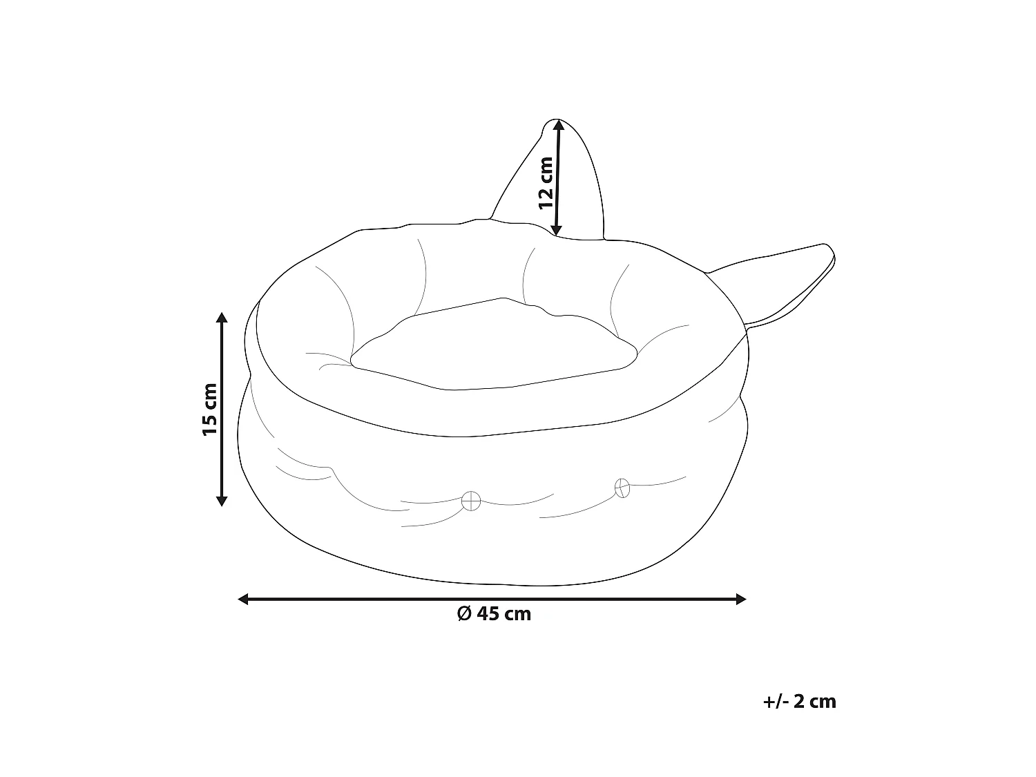 Rundes Haustierbett 45 x 45 cm mit Kunstfell und Polyester Grau Kepez