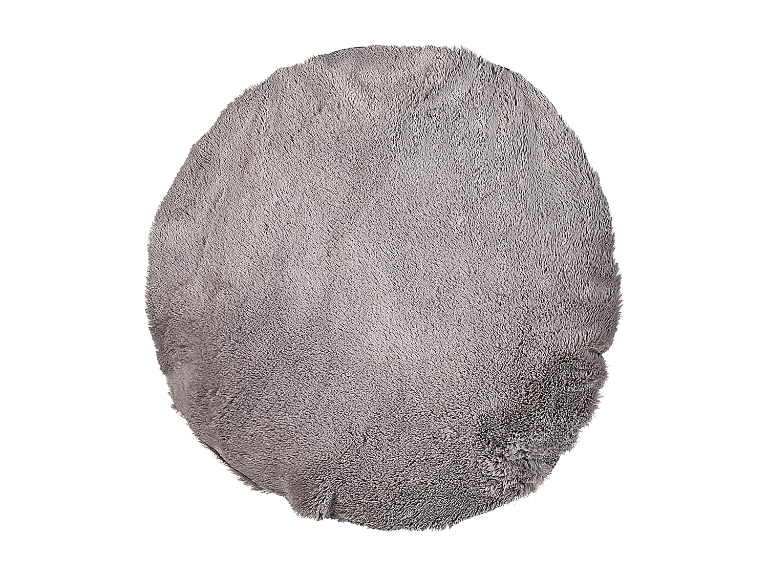 Rundes Haustierbett 45 x 45 cm mit Kunstfell und Polyester Grau Kepez