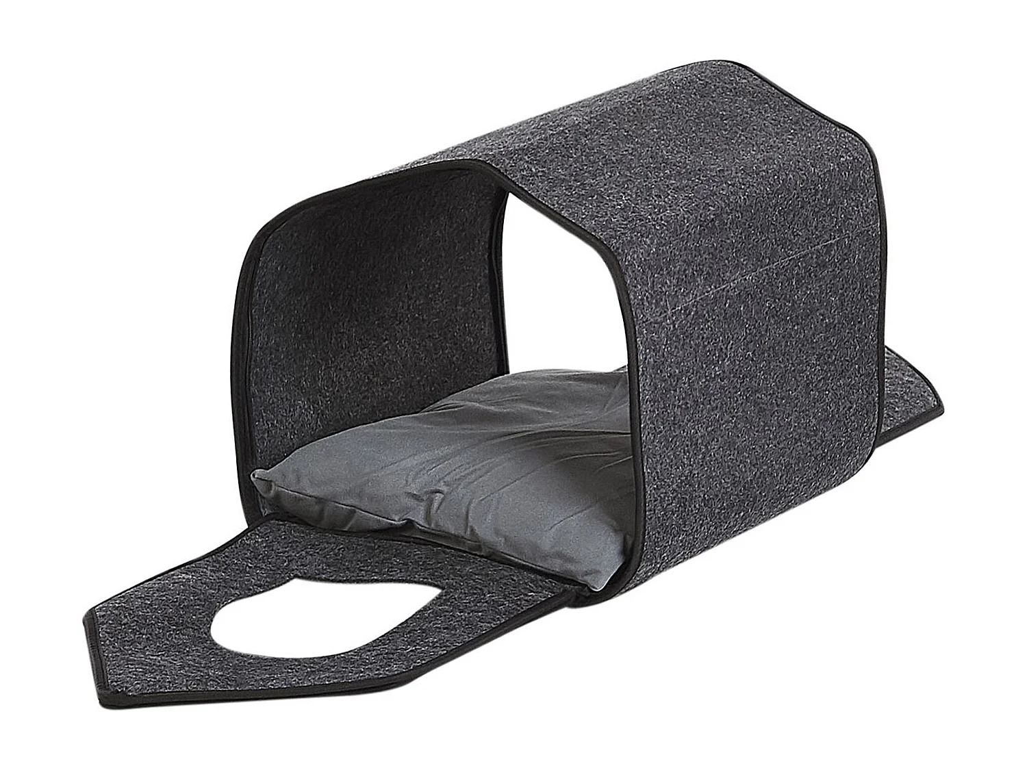 Weiches Tierbett Filz dunkelgrau 40x40 cm für kleine Tiere Jangi