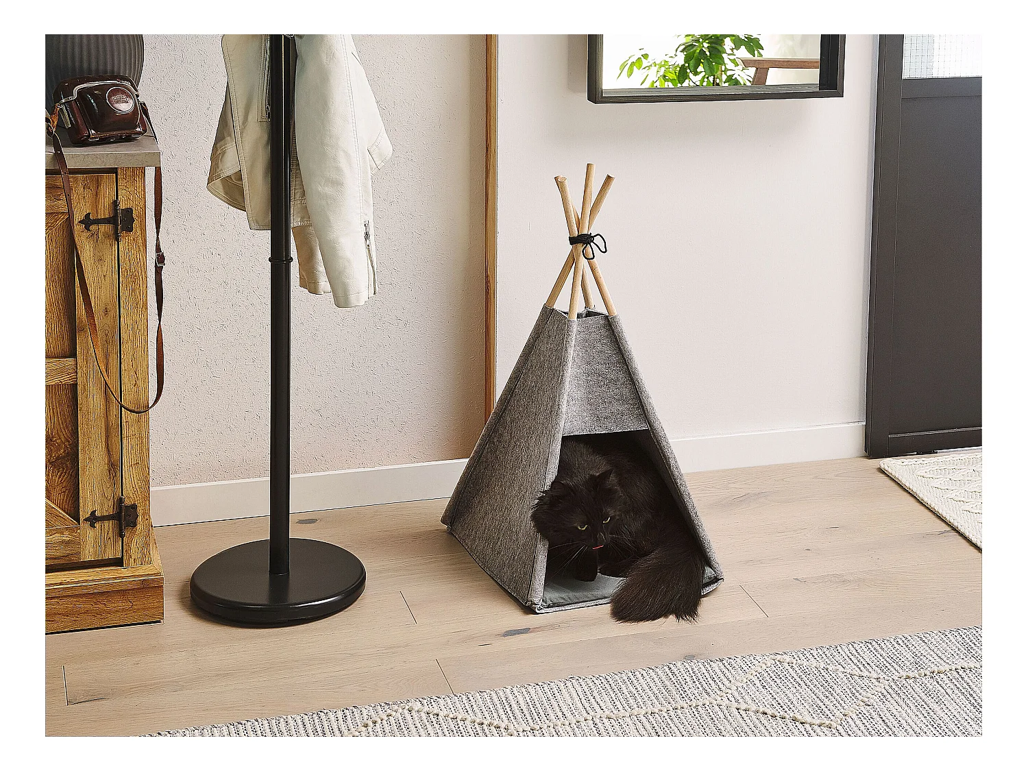 Dierenbedje ULUBEY Vilt Lichtgrijs