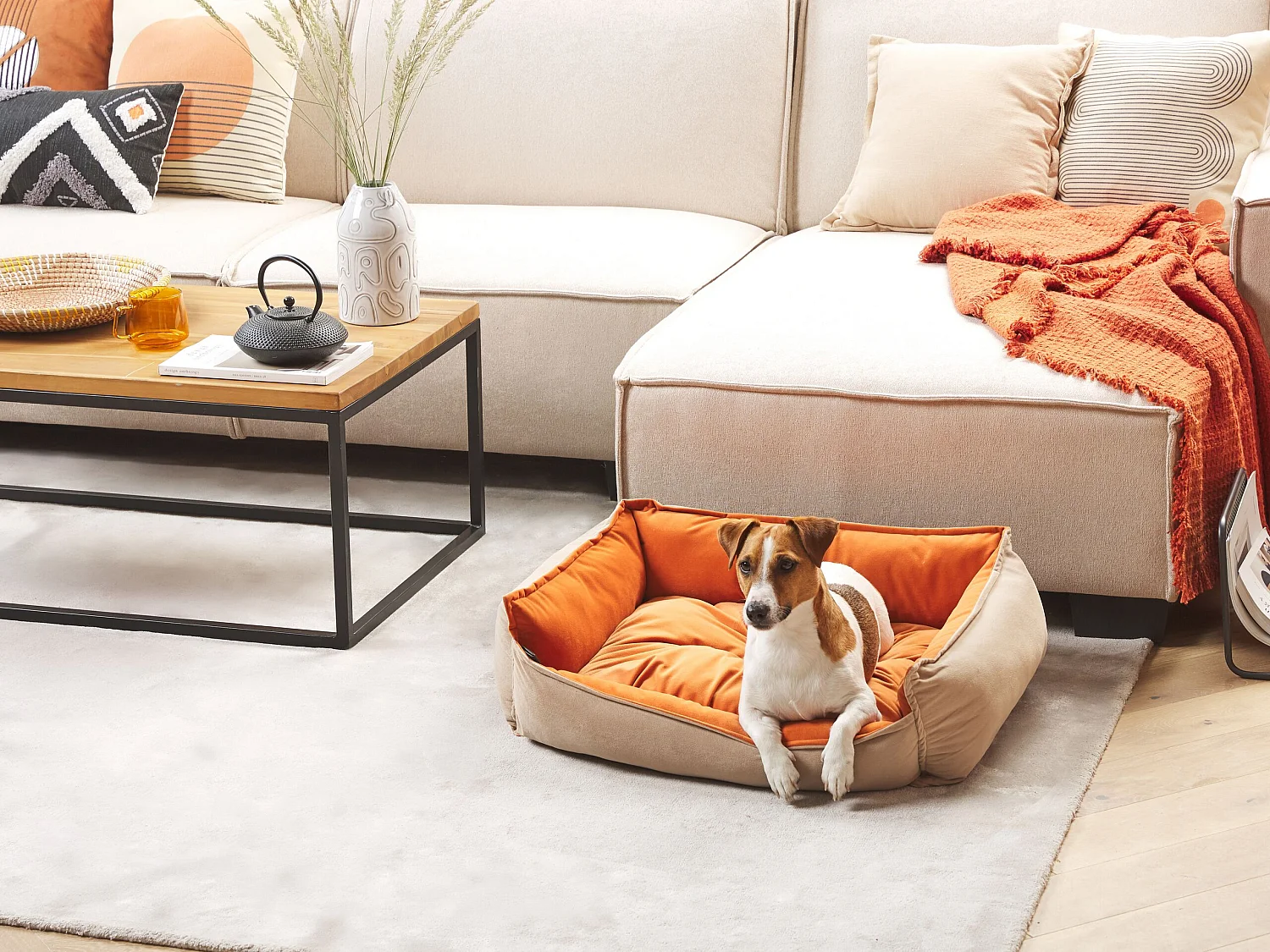 Lit pour animal IZMIR Velours Orange