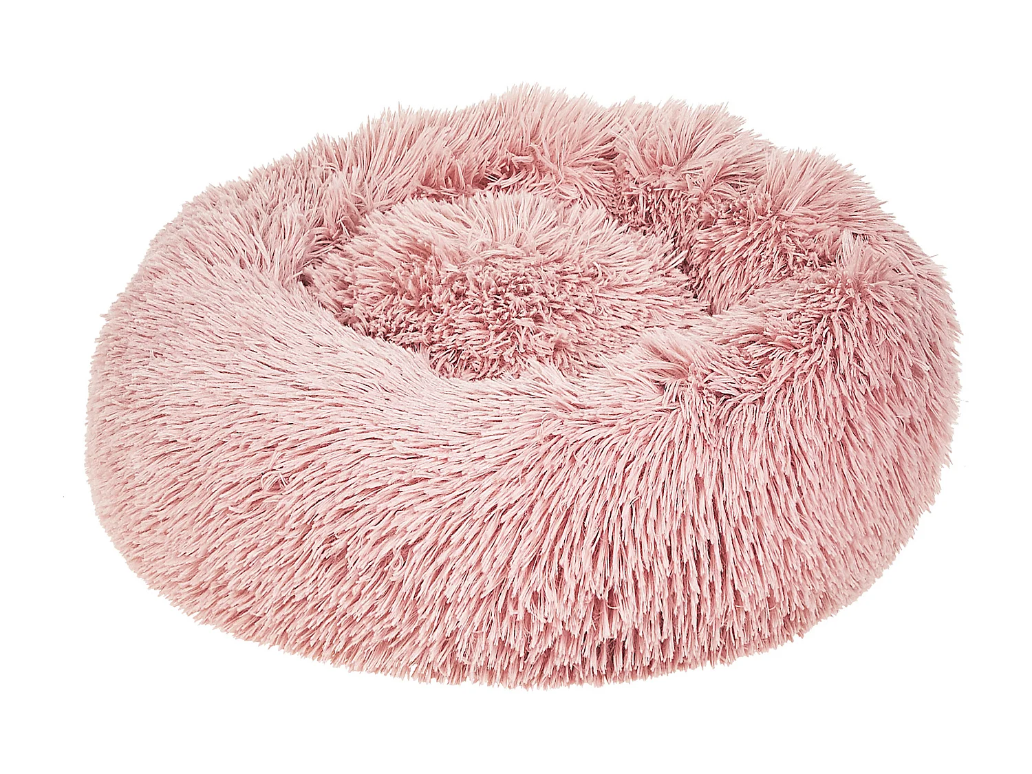 Kuscheliges Tierbett oval für Hunde Katzen Polyester rosa ⌀ 50 cm Kulu