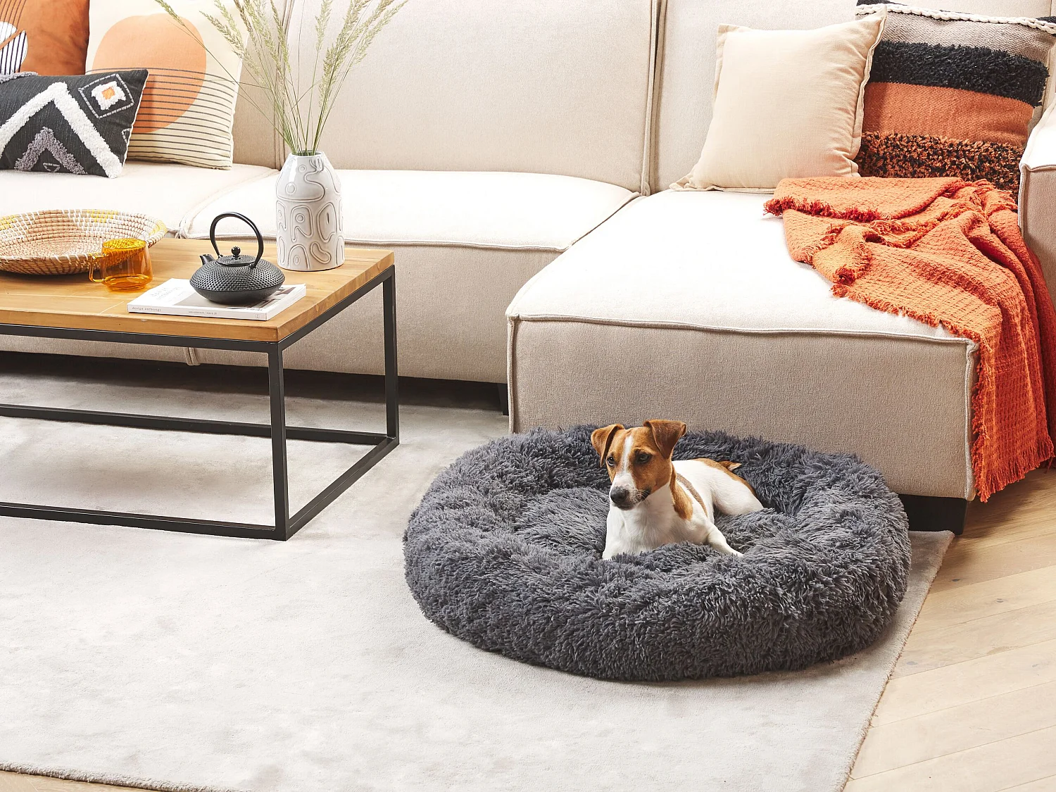 Lit pour animal KULU Fourrure synthétique Gris foncé