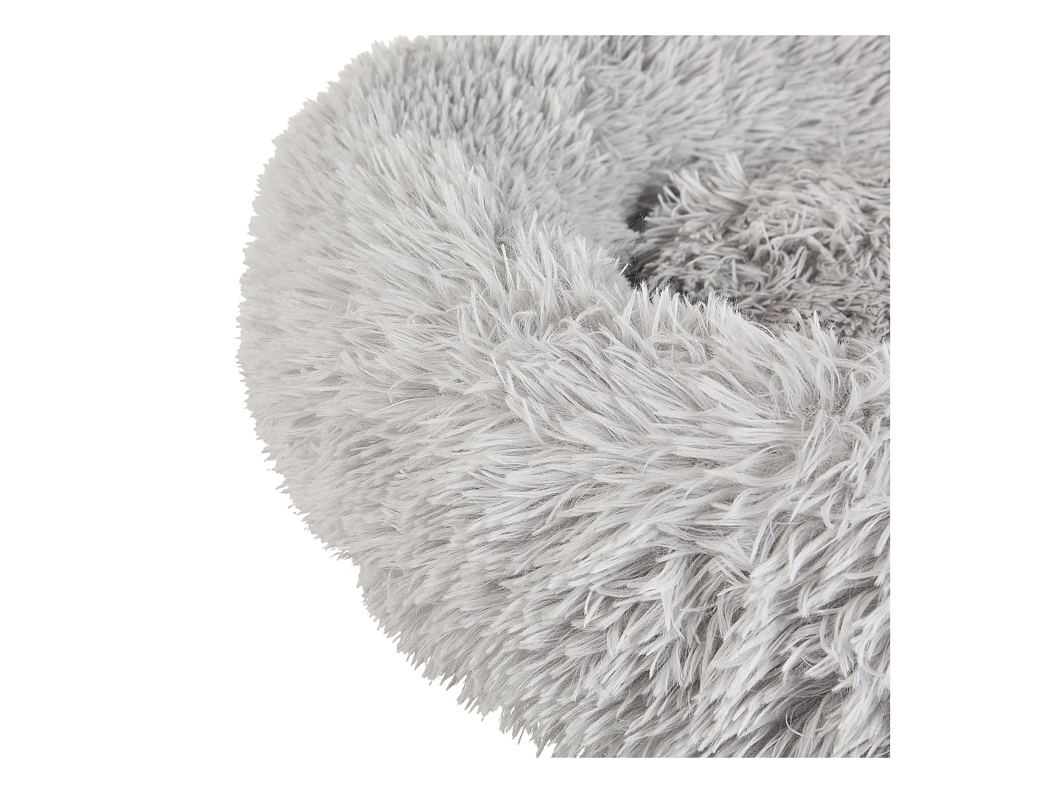 Kuscheliges Tierbett oval für Hunde Katzen Polyester hellgrau ⌀ 60 cm Kulu