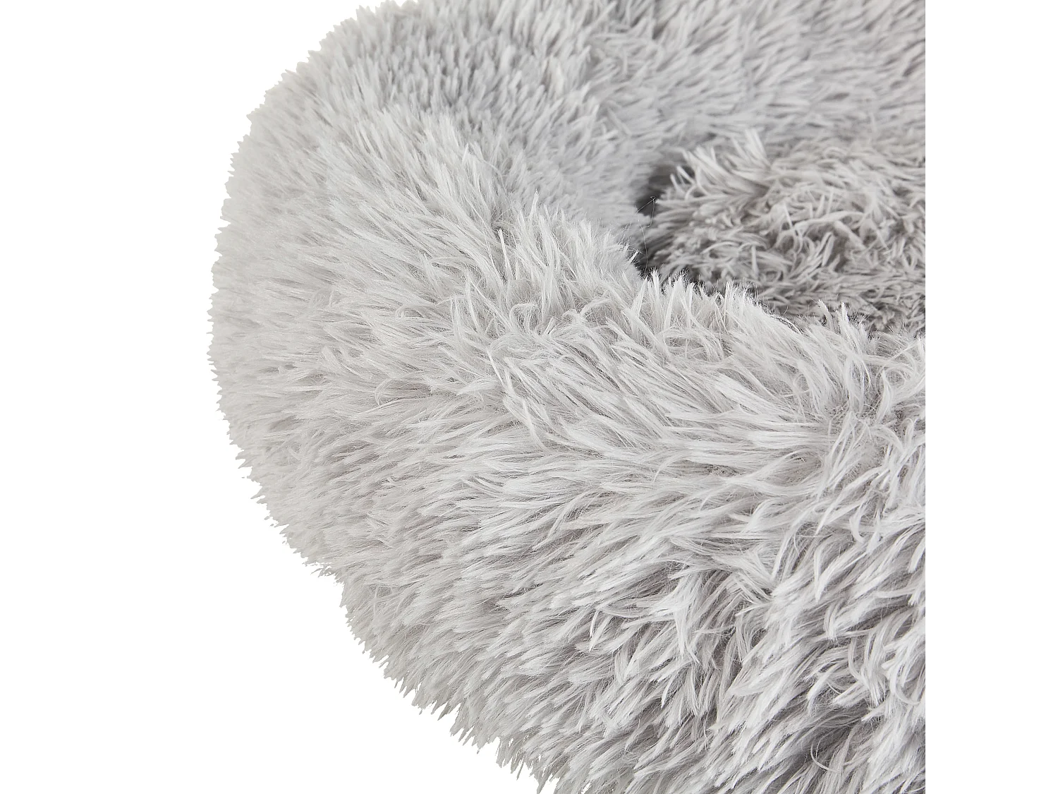 Kuscheliges Tierbett oval für Hunde Katzen Polyester hellgrau ⌀ 60 cm Kulu