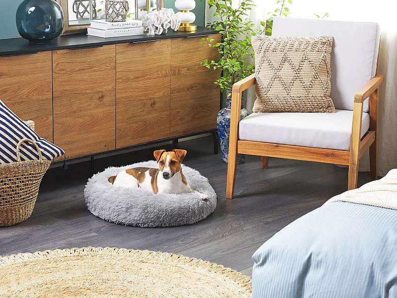 Lit pour animal KULU Fourrure synthétique Gris clair