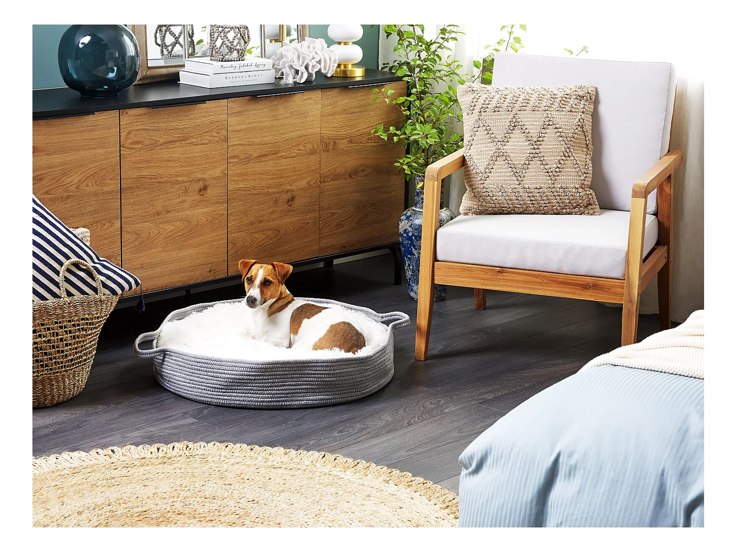 Dierenbedje DALAMAN Katoen Grijs