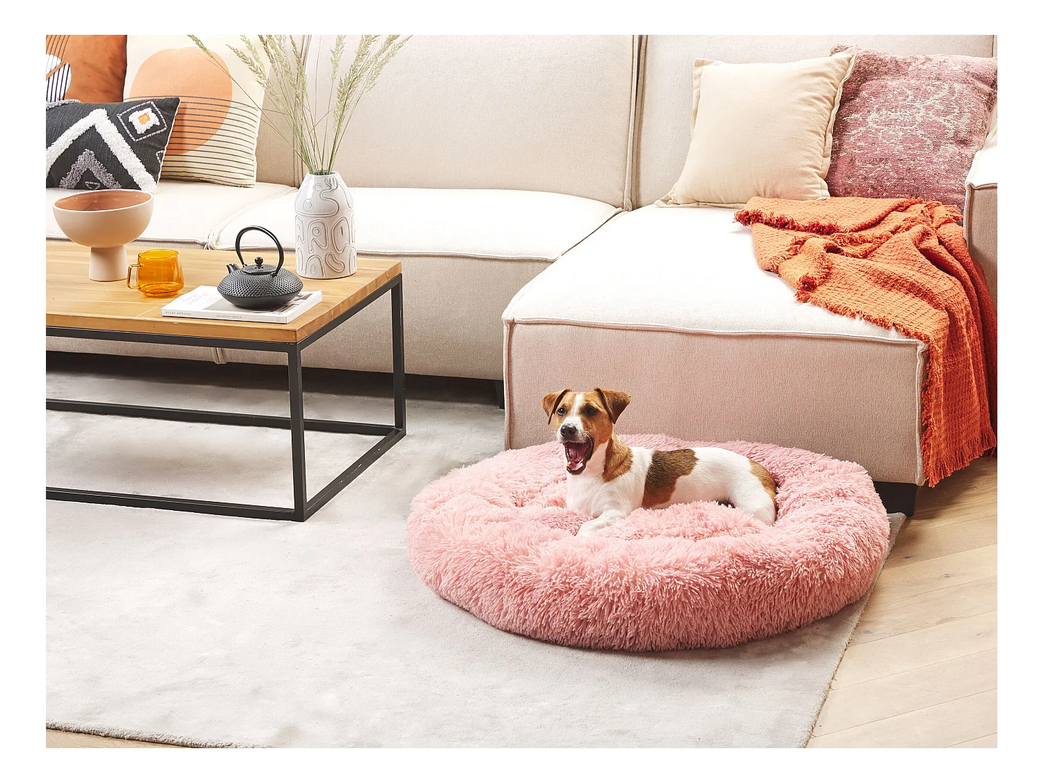 Legowisko KULU Sztuczne futro Różowy