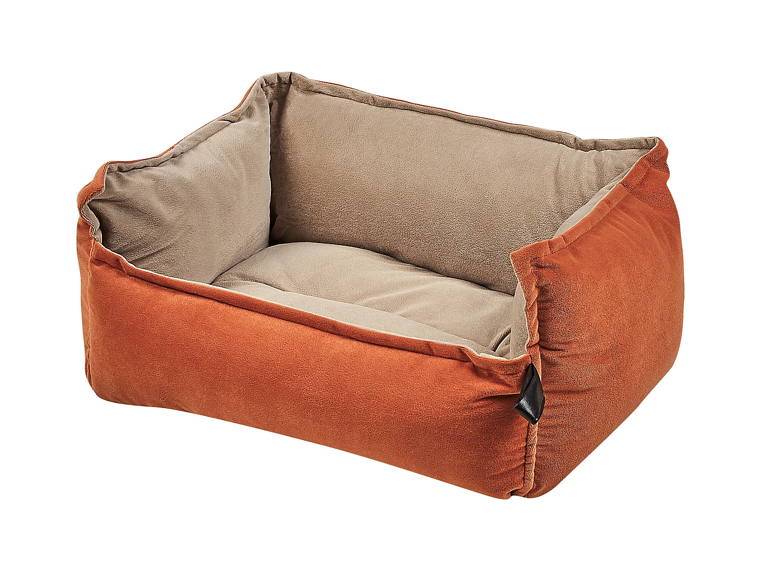 Dierenbedje IZMIR Fluweel Oranje Beige