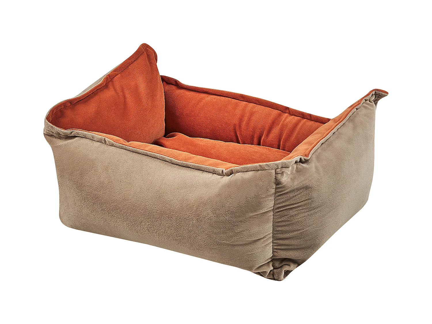 Dierenbedje IZMIR Fluweel Oranje Beige