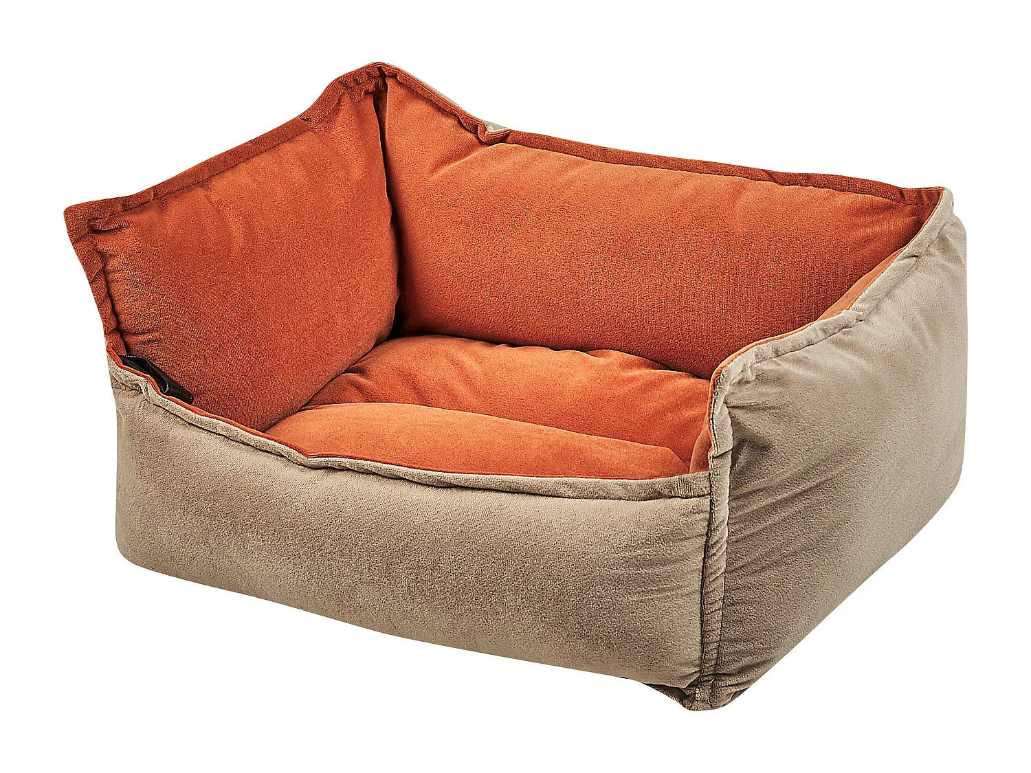 Dierenbedje IZMIR Fluweel Oranje Beige