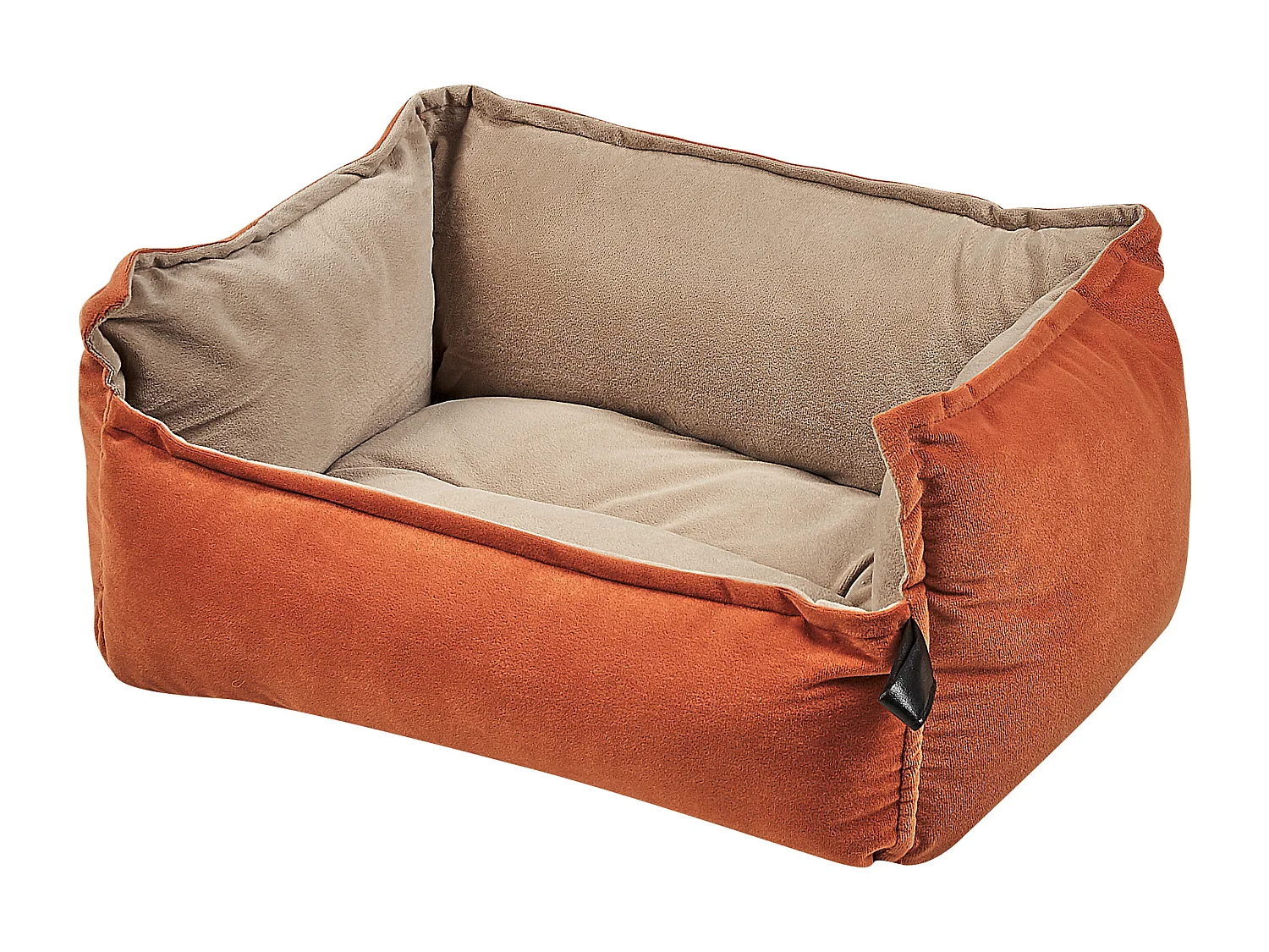 Dierenbedje IZMIR Fluweel Oranje Beige