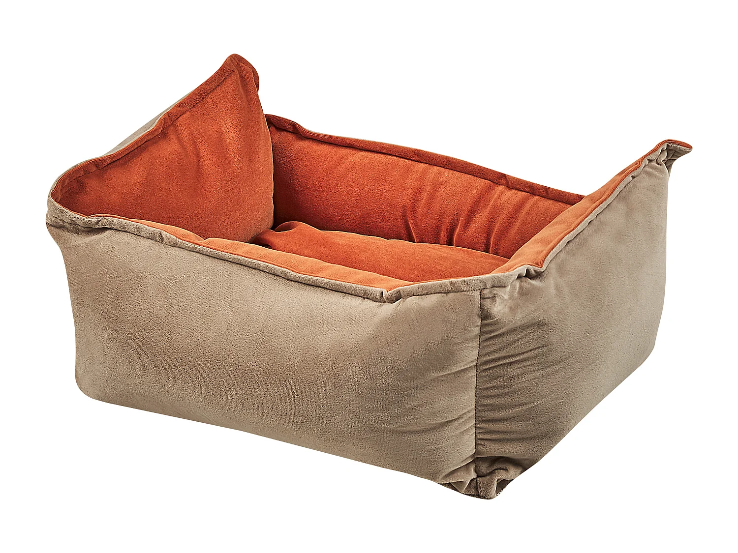 Dierenbedje IZMIR Fluweel Oranje Beige
