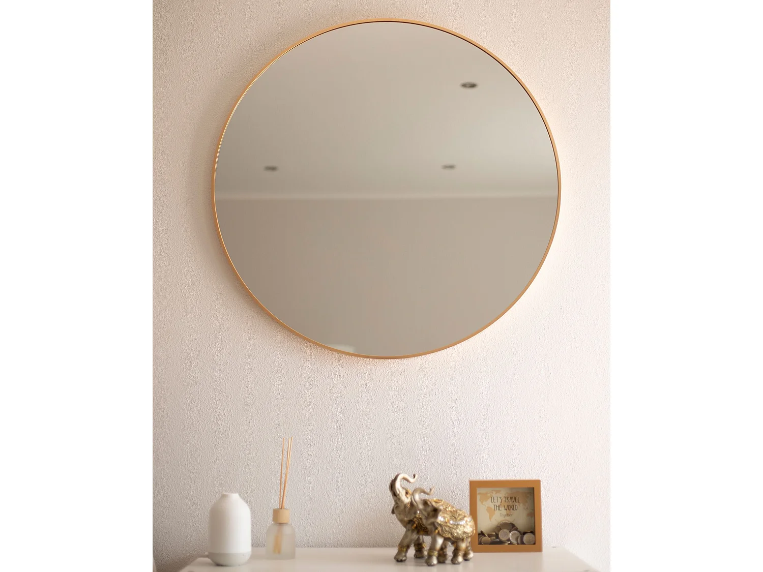 Specchio ANNEMASSE 80 cm 80 cm Metallo Oro
