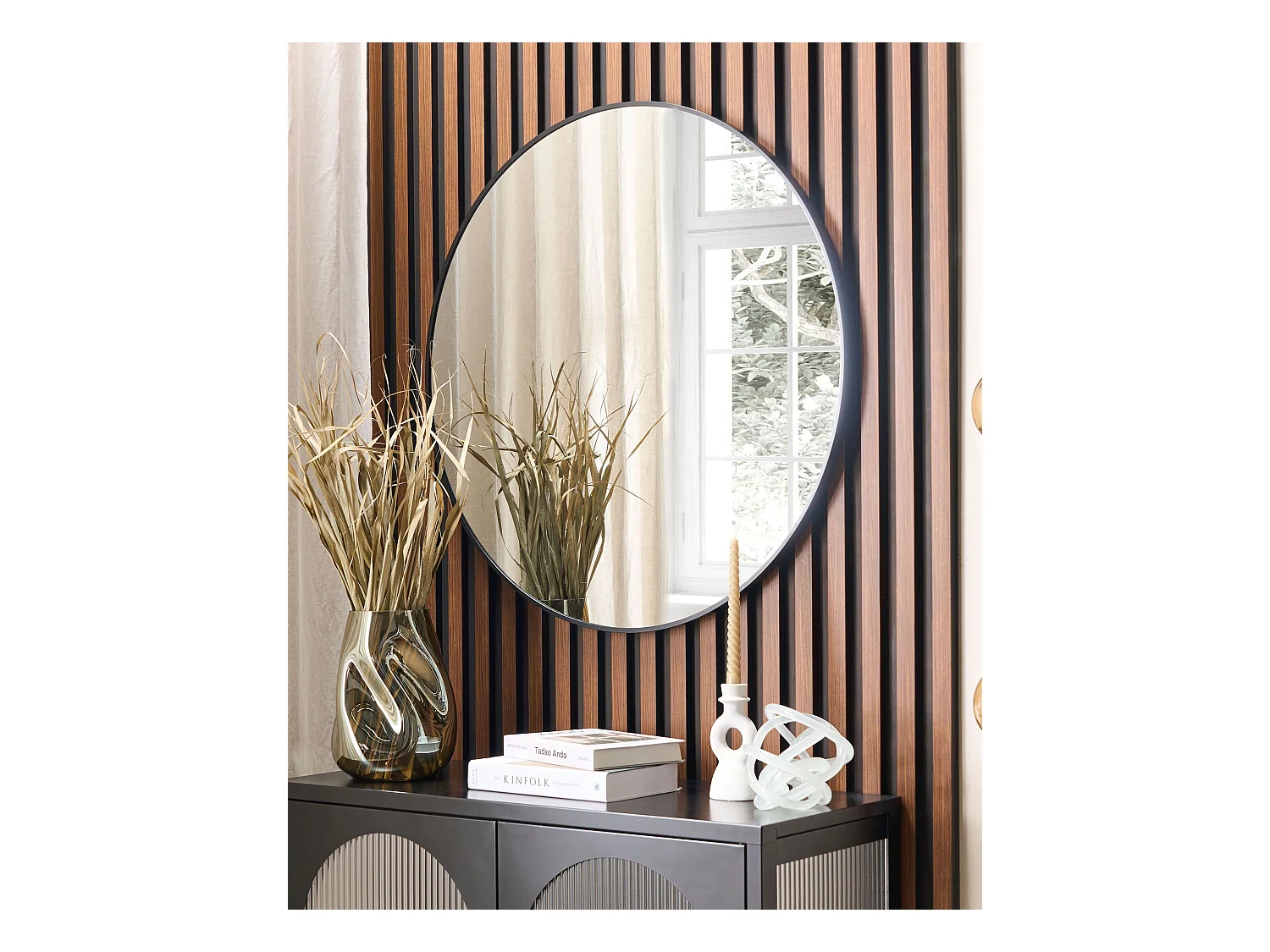 Wandspiegel ANNEMASSE 80 cm 80 cm Metaal Zwart