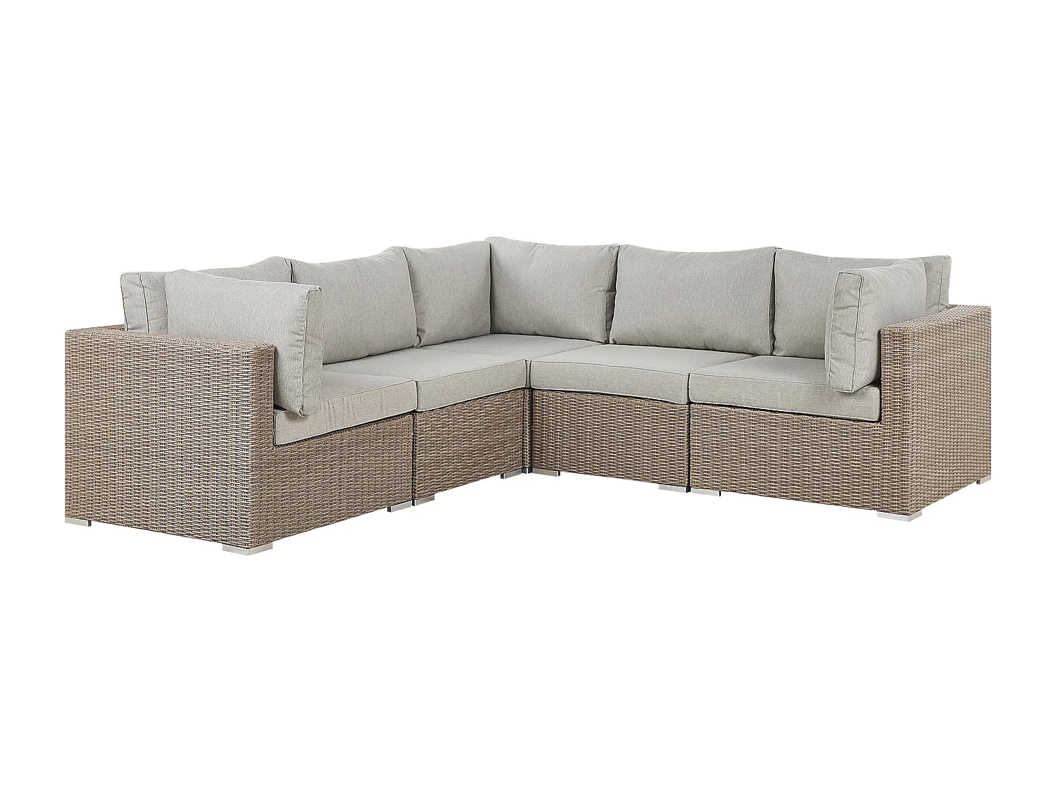 Ensemble de salon de jardin avec table 6 places CONTARE Côté droit Polyrotin Taupe