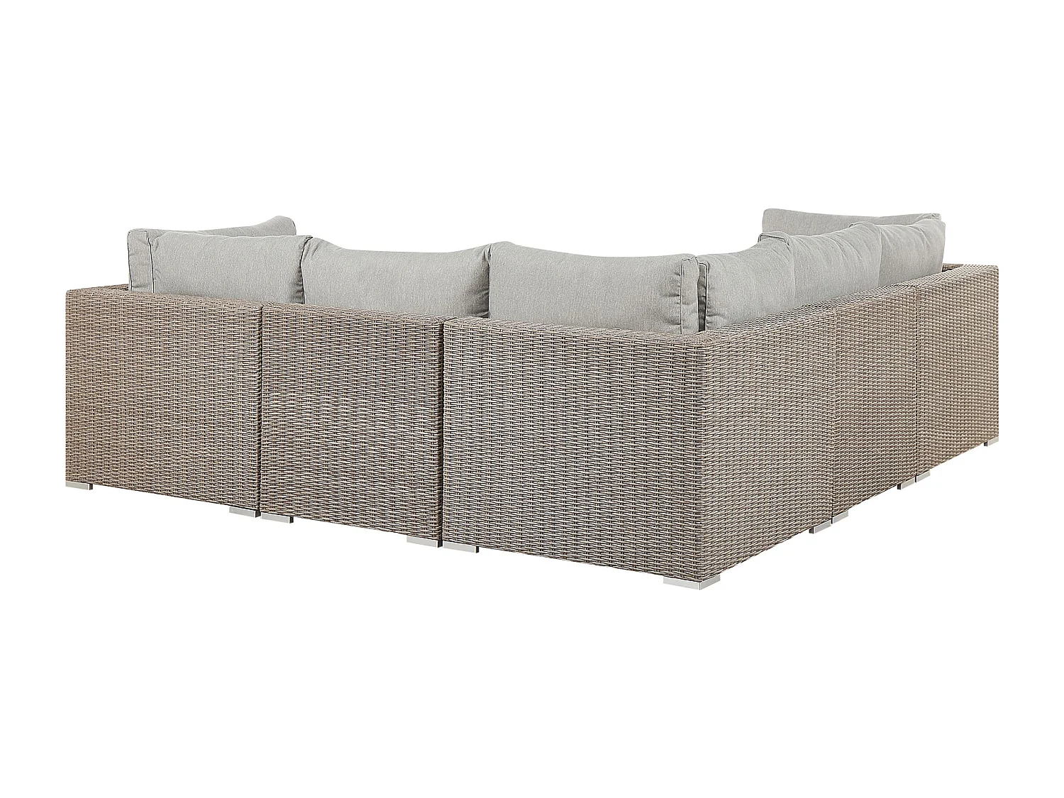 Ensemble de salon de jardin avec table 6 places CONTARE Côté droit Polyrotin Taupe