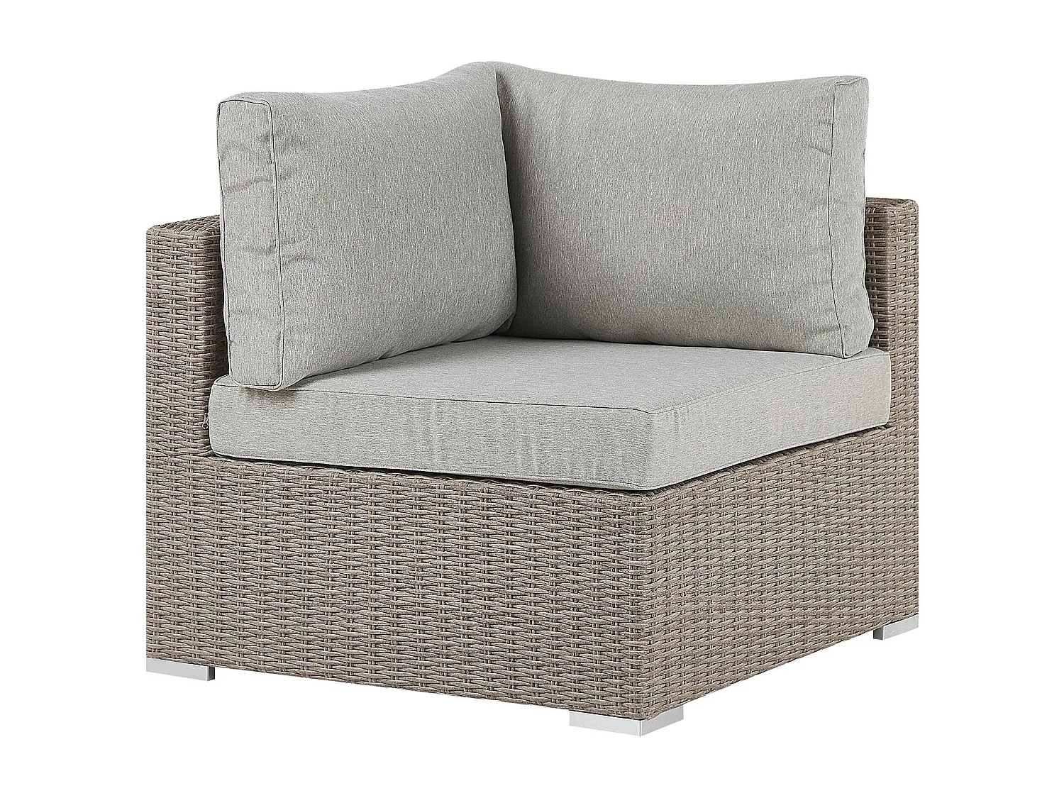 Ensemble de salon de jardin avec table 6 places CONTARE Côté droit Polyrotin Taupe