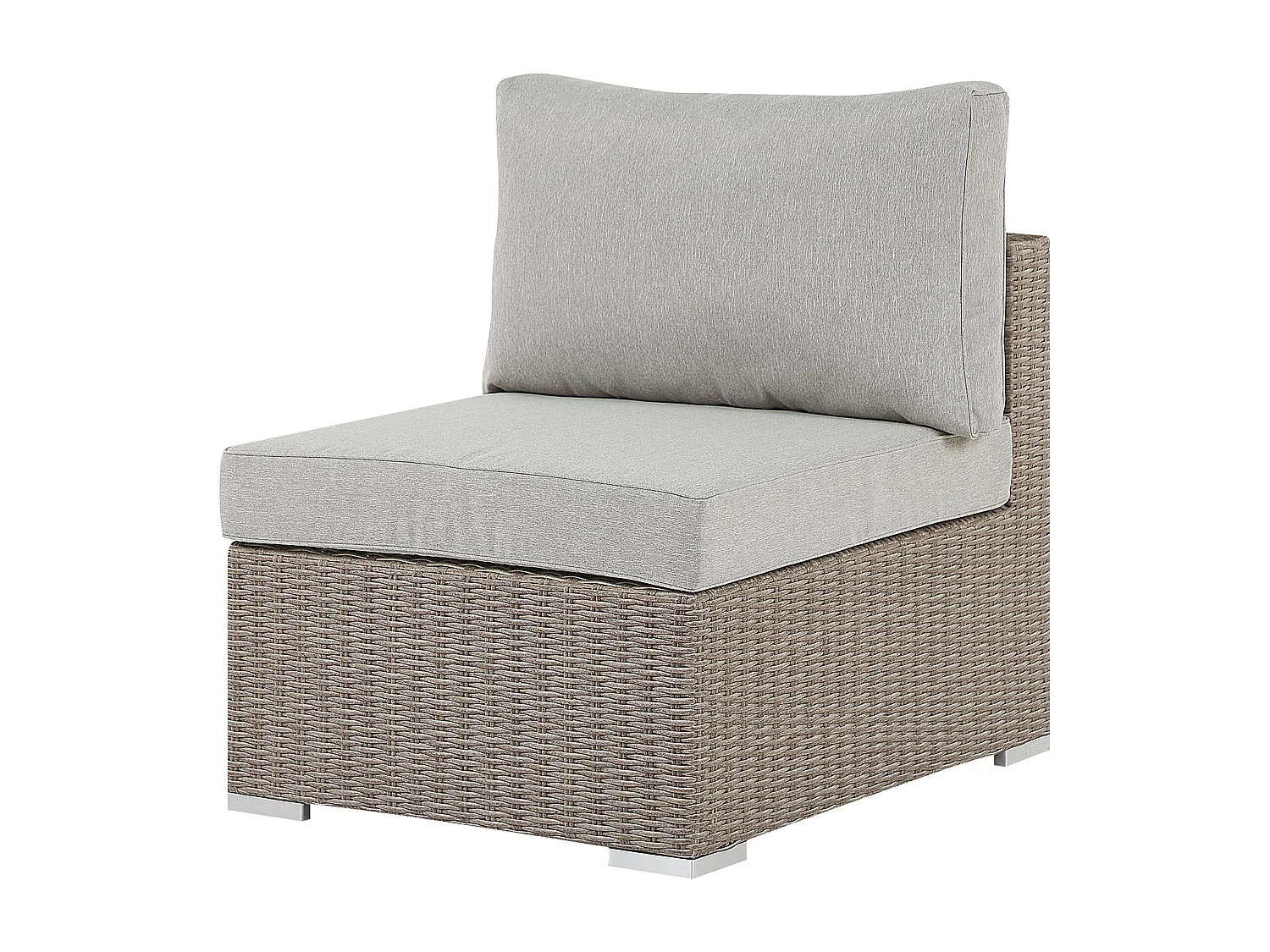 Ensemble de salon de jardin avec table 6 places CONTARE Côté droit Polyrotin Taupe