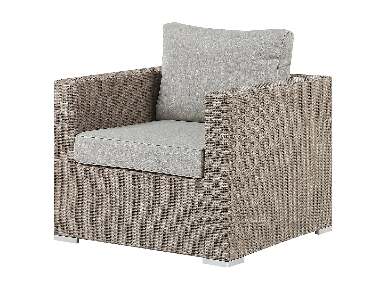 Ensemble de salon de jardin avec table 6 places CONTARE Côté droit Polyrotin Taupe