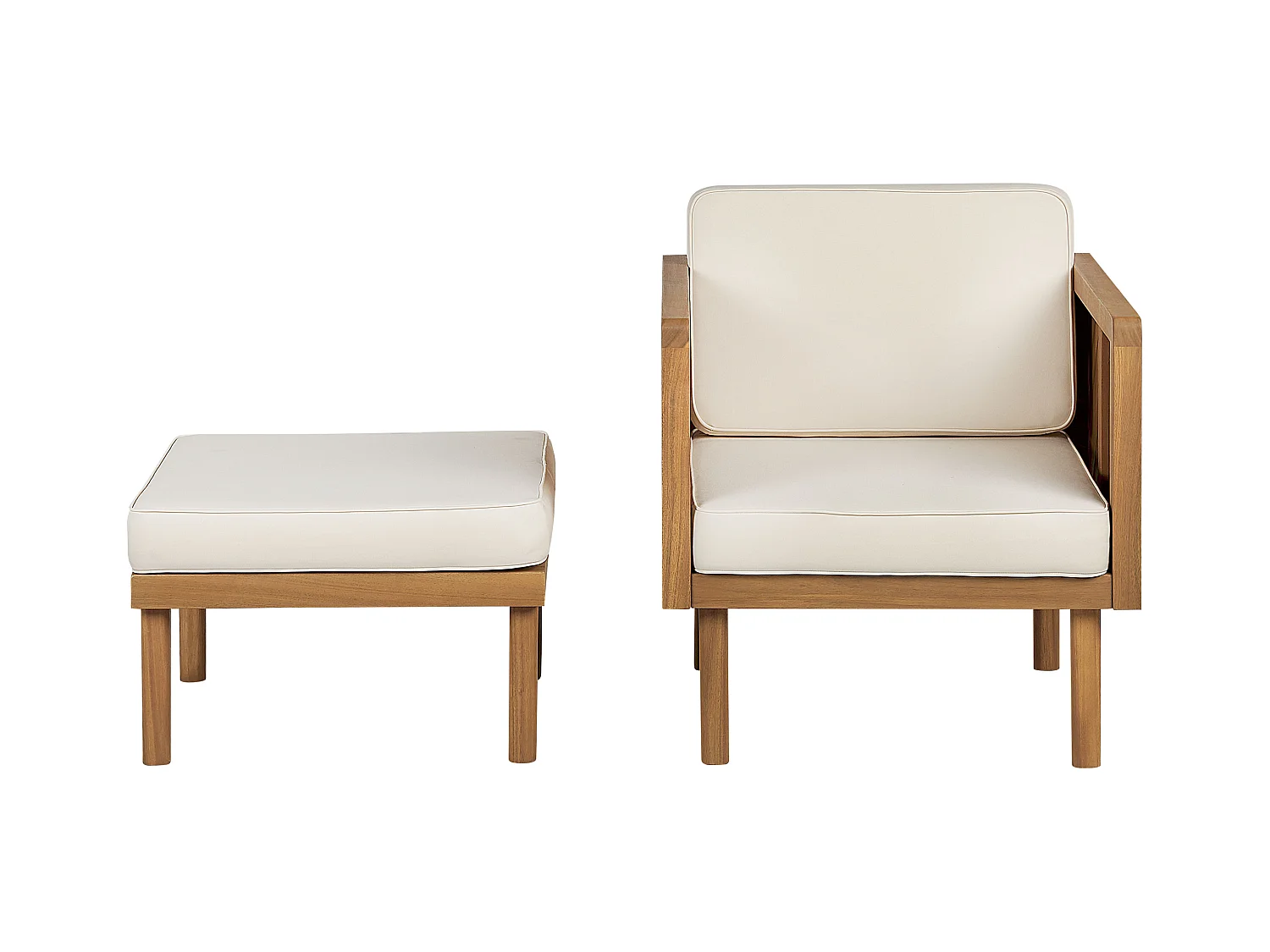 Set salotto da giardino con tavolo e pouf 5 posti BARATTI Legno d'acacia Marrone