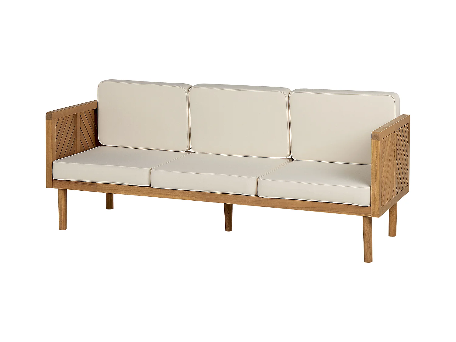 Set salotto da giardino con tavolo e pouf 5 posti BARATTI Legno d'acacia Marrone