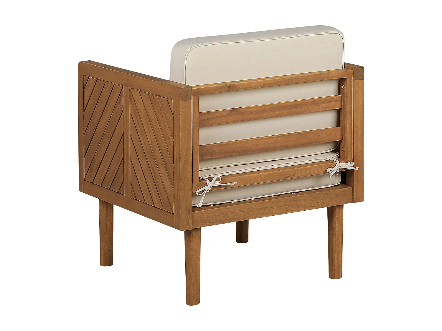 Lounge Set 5-teilig Akazienholz hellbraun mit Auflagen beige Rustikal Baratti