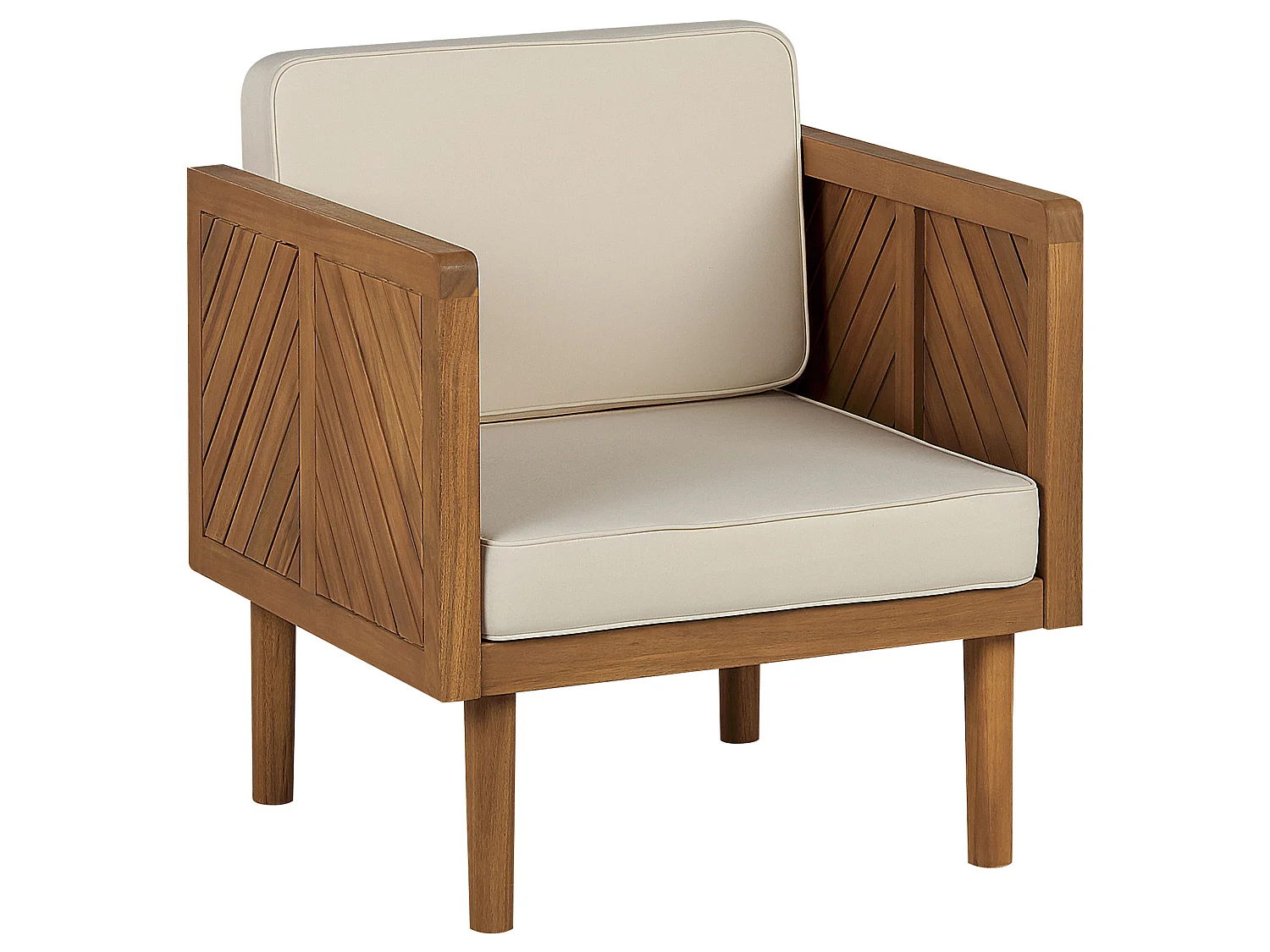 Lounge Set mit Tisch und Ottomane 5-Sitzer BARATTI Akazienholz Braun