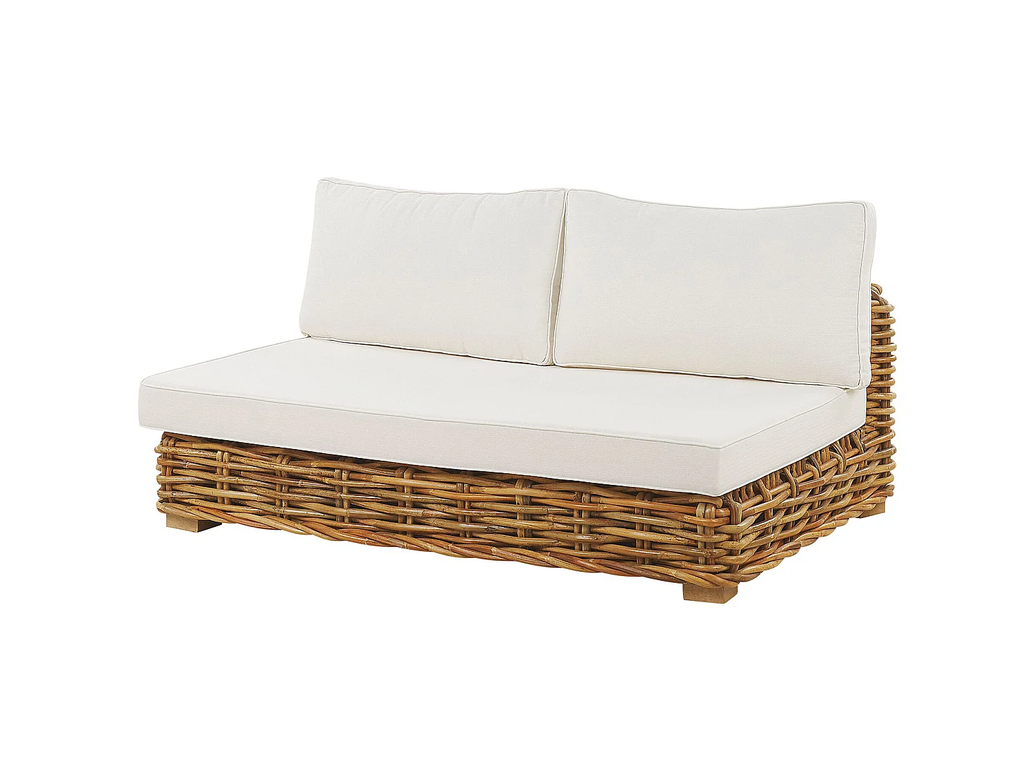 Garden Lounge Set with Table 4 Seater VARALLO Right Hand Natural Rattan Modular