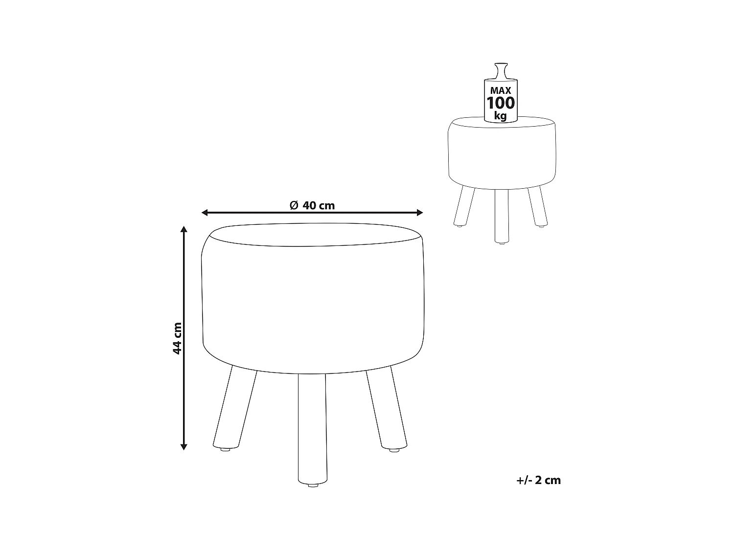 Hocker MANZAI Katoen Beige