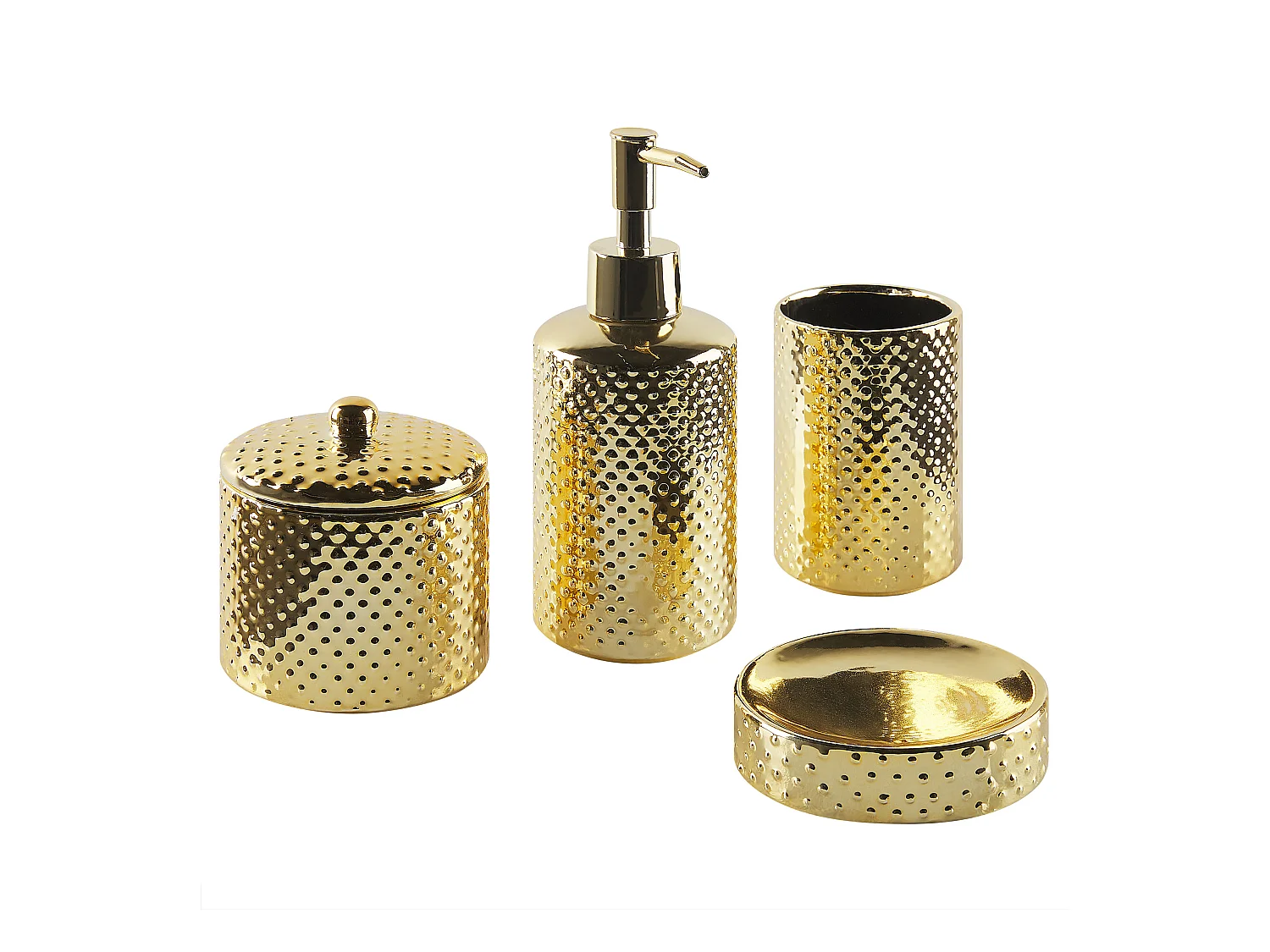 Set de 4 accessoires de salle de bain CUMANA Céramique Doré
