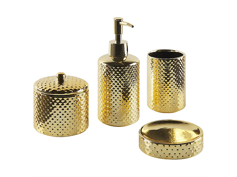 Conjunto de 4 accesorios de baño CUMANA Cerámica Dorado