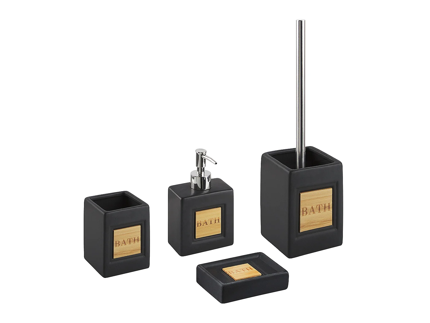 Badaccessoires Set 4-teilig KOUROU Keramik Schwarz