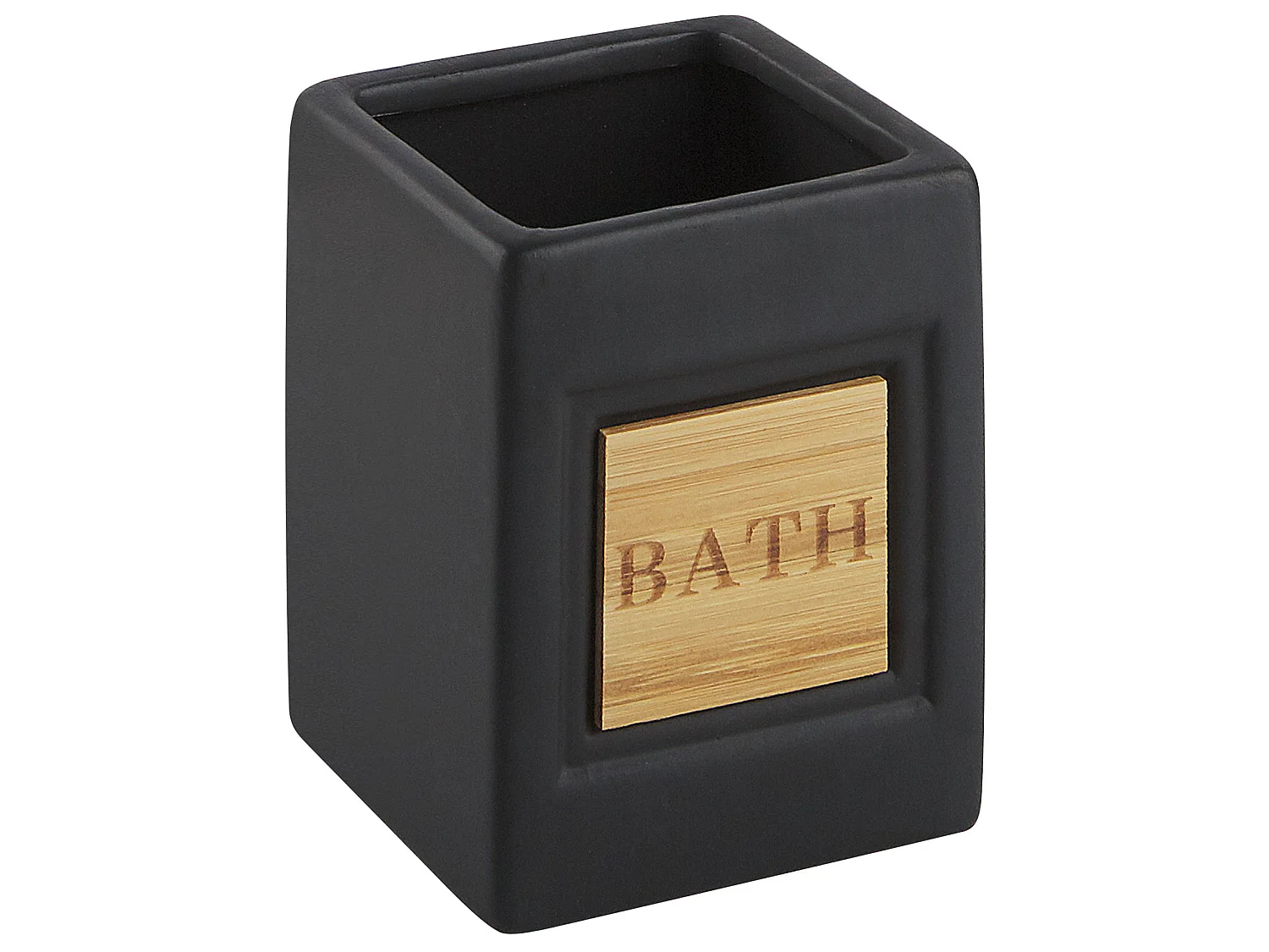 Zestaw akcesoriów łazienkowych 4 elementy KOUROU Ceramika Czarny