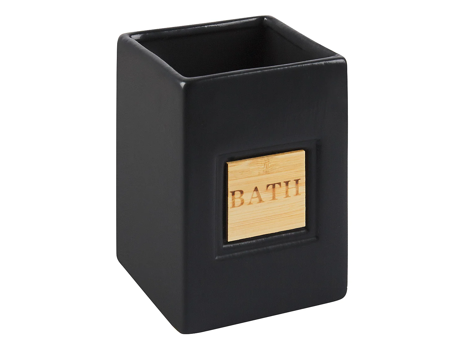 Zestaw akcesoriów łazienkowych 4 elementy KOUROU Ceramika Czarny