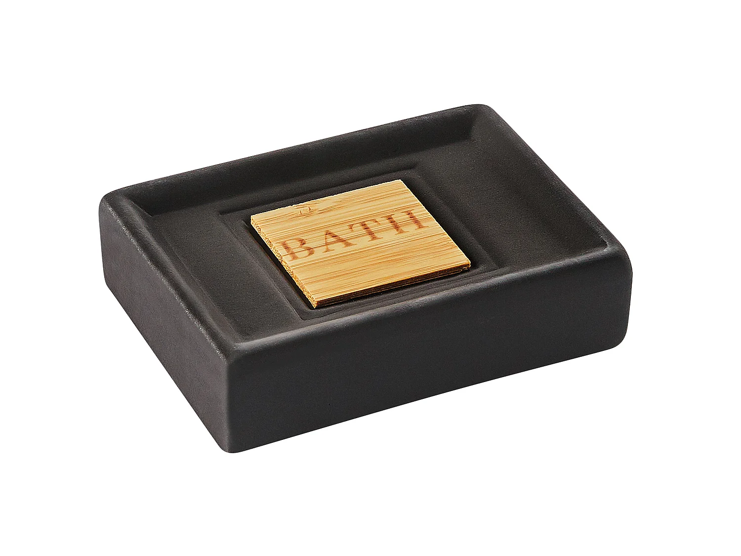 Zestaw akcesoriów łazienkowych 4 elementy KOUROU Ceramika Czarny