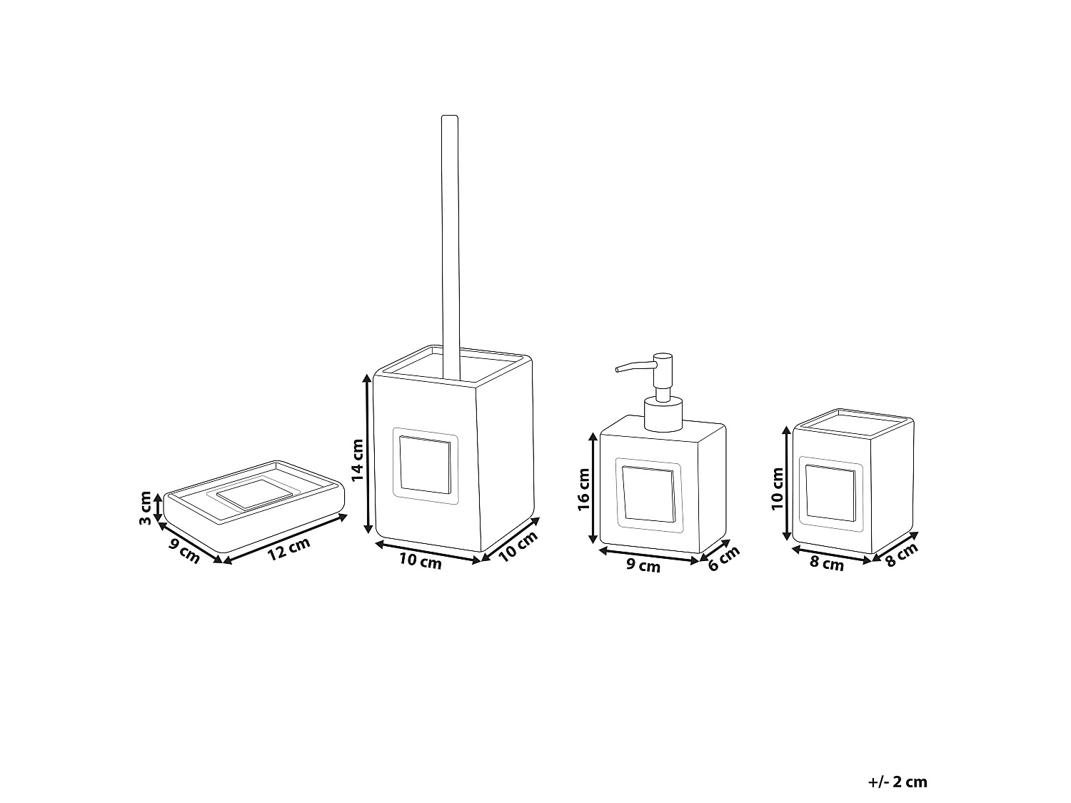 Badaccessoires Set 4-teilig KOUROU Keramik Schwarz