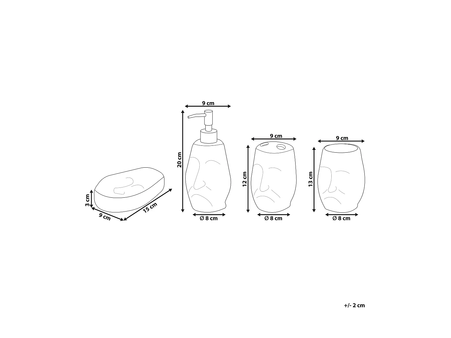 Conjunto de 4 accesorios de baño BARINAS Cerámica Blanco