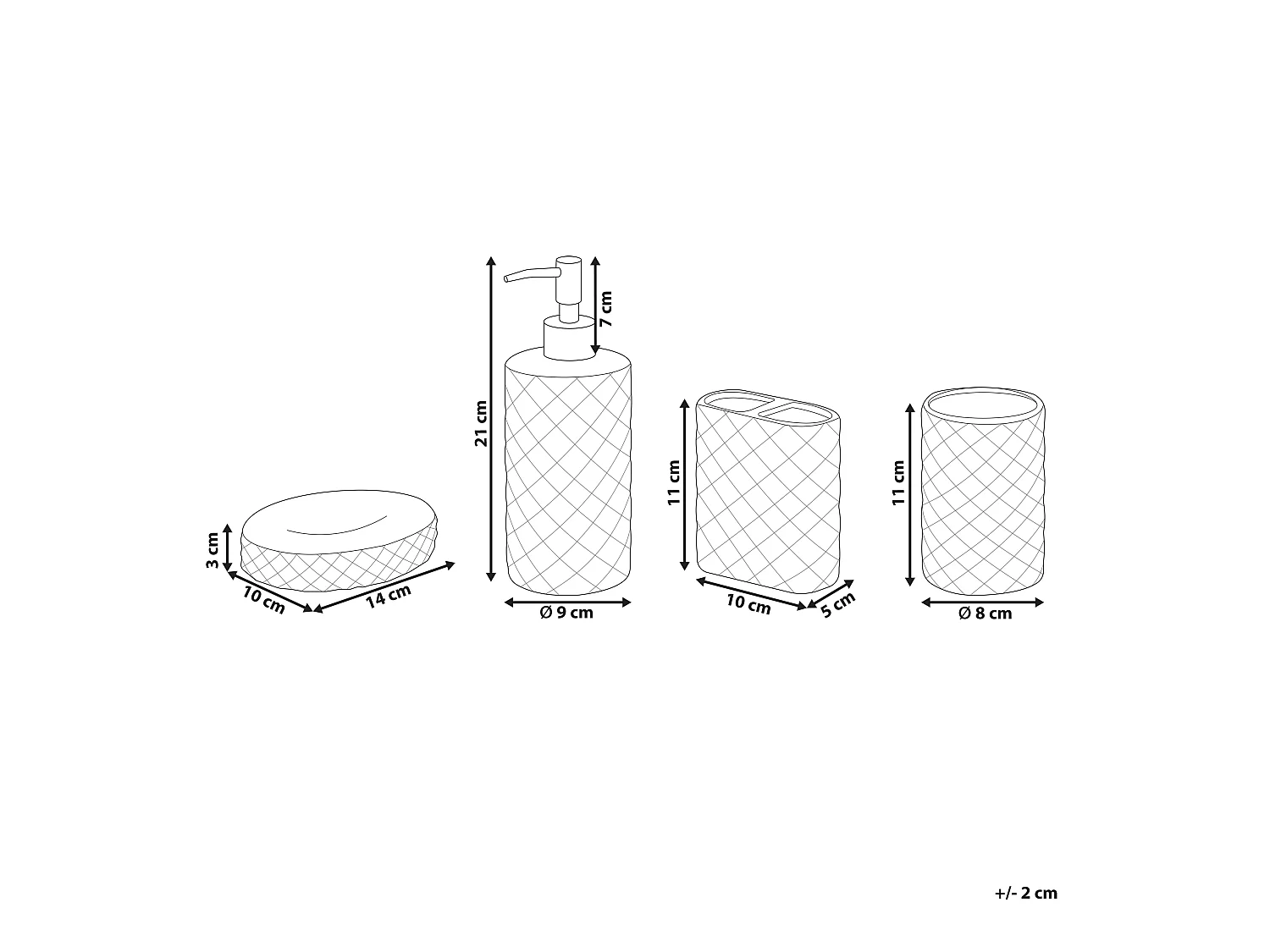 Set de 4 accessoires de salle de bain GUATIRE Céramique Turquoise