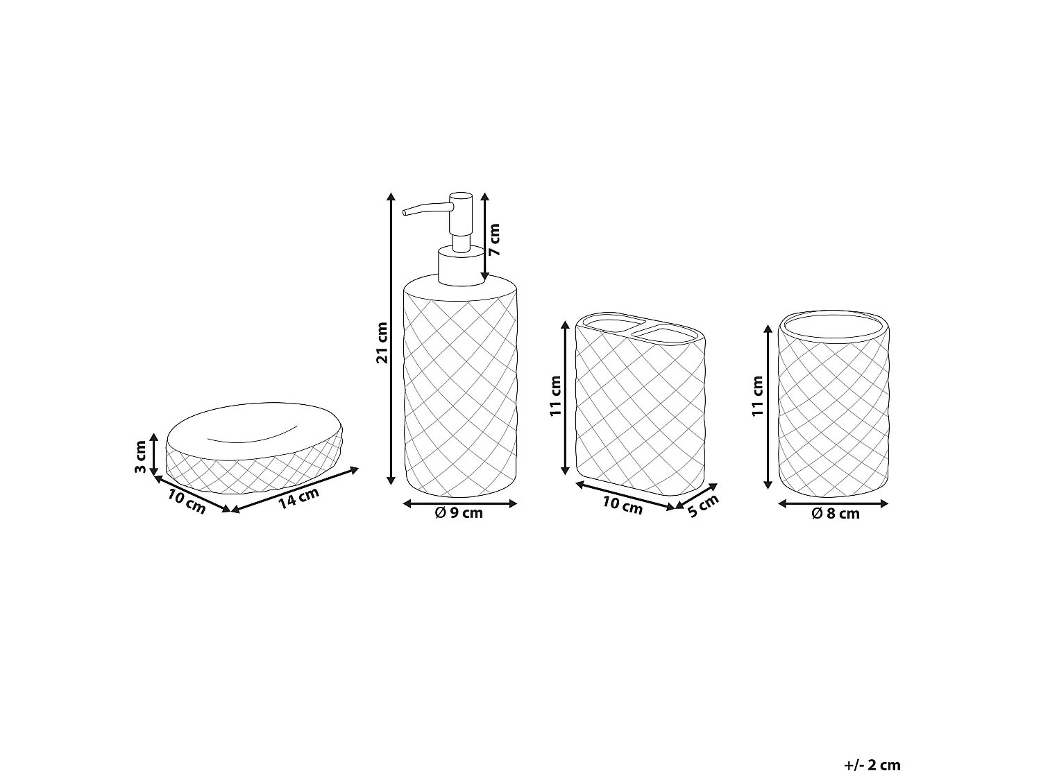 Set de 4 accessoires de salle de bain GUATIRE Céramique Turquoise