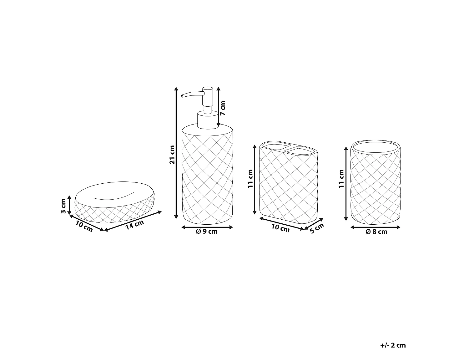 Conjunto de 4 acessórios para a casa de banho GUATIRE Cerâmica Turquesa