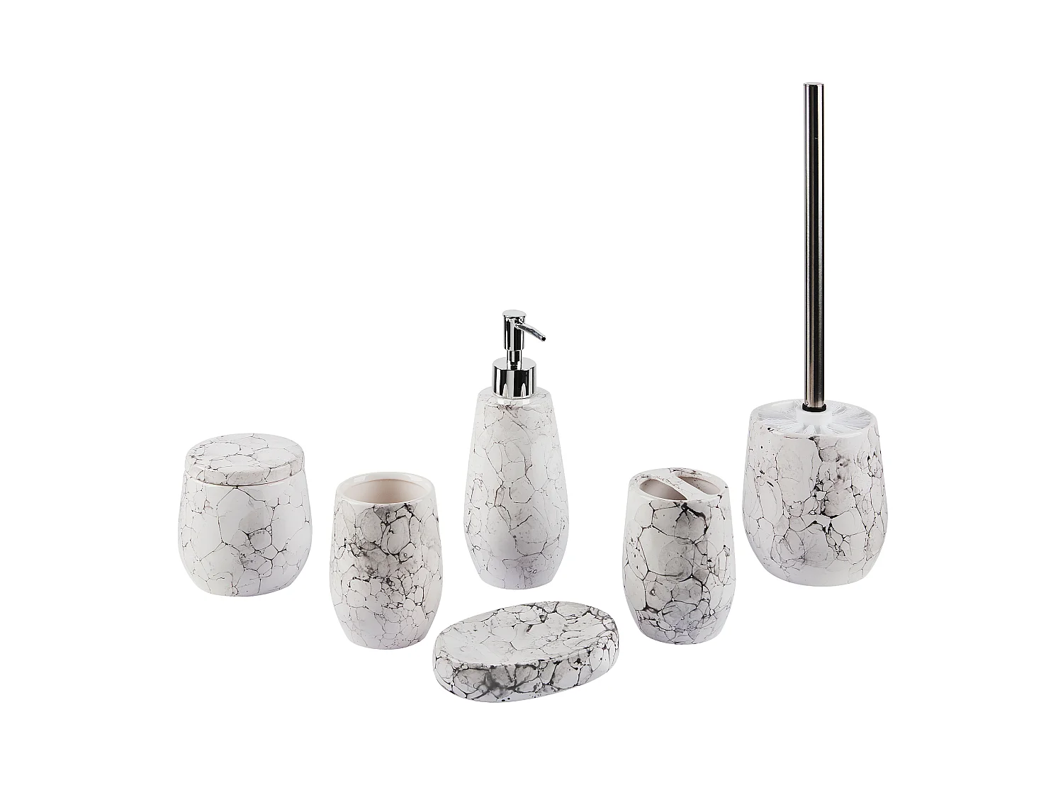 Set de 6 accessoires de salle de bain CALLELA Céramique Blanc