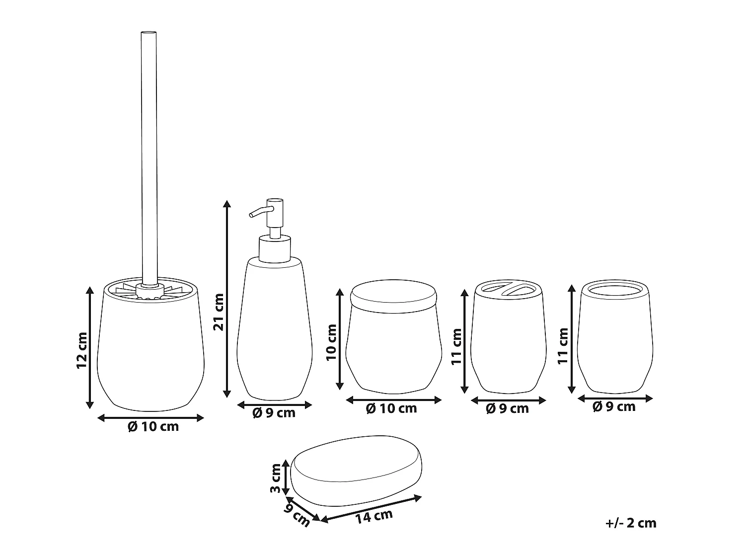 Conjunto de 6 accesorios de baño CALLELA Cerámica Blanco