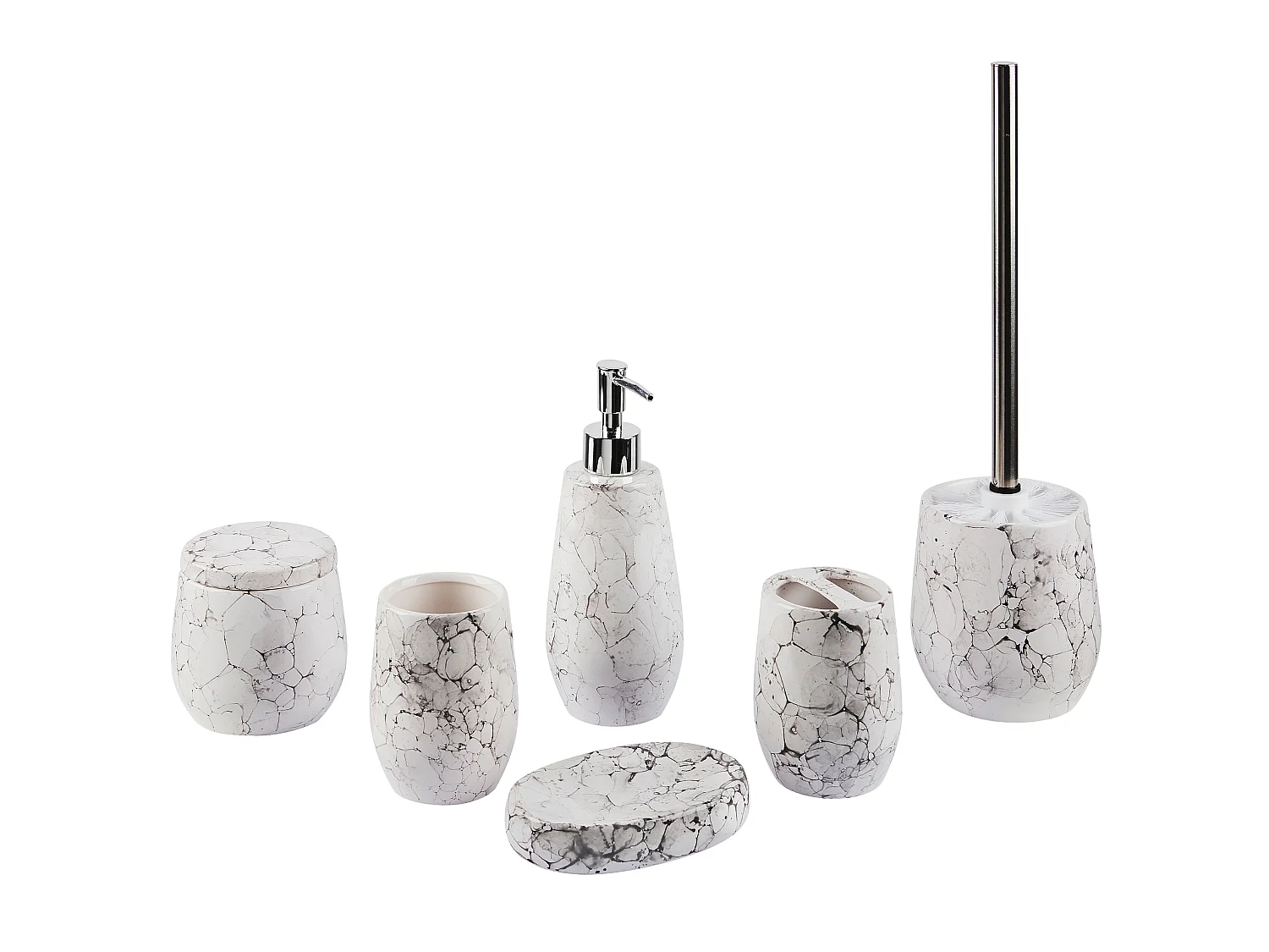 Set de 6 accessoires de salle de bain CALLELA Céramique Blanc