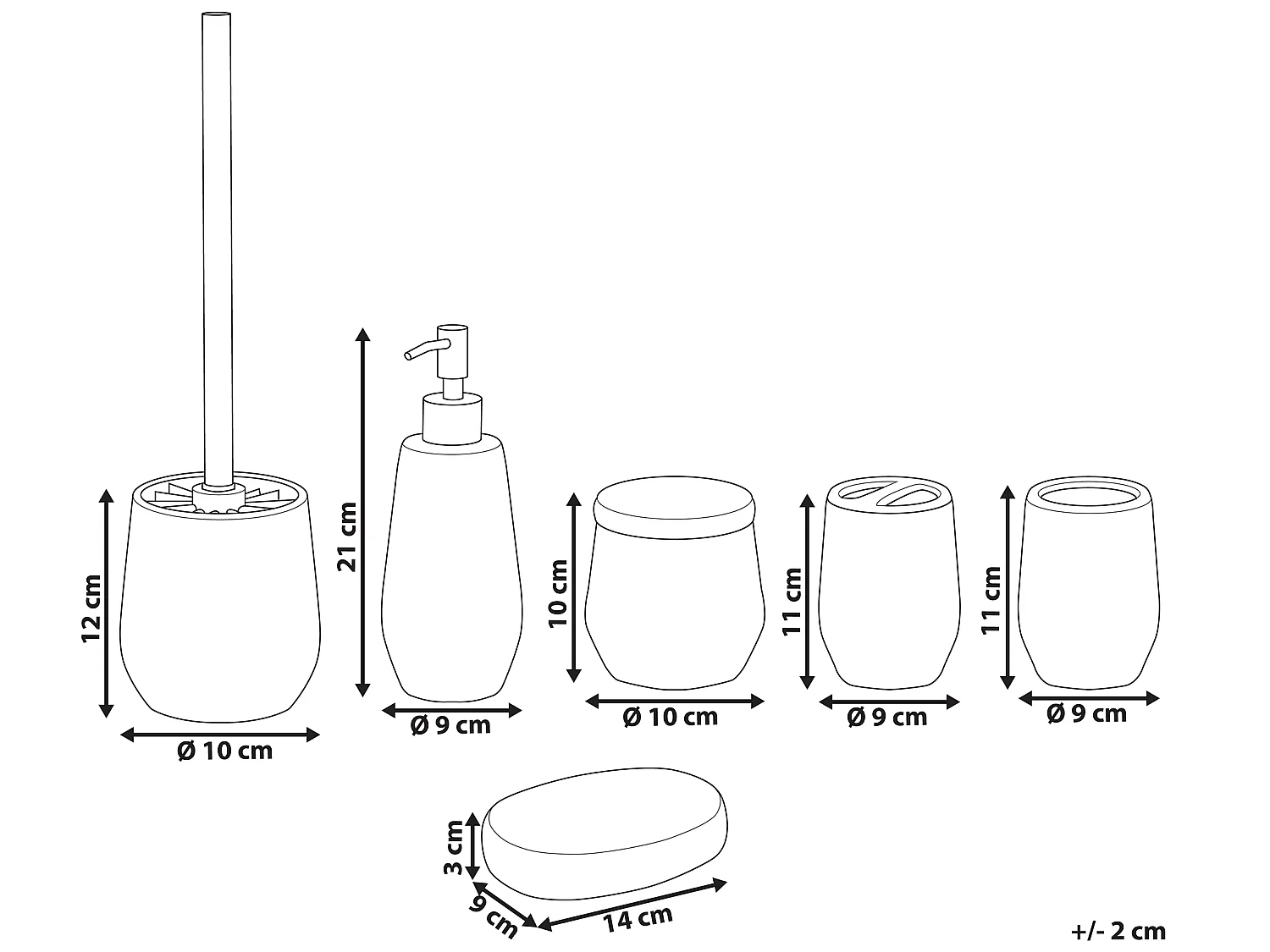 Set de 6 accessoires de salle de bain CALLELA Céramique Blanc