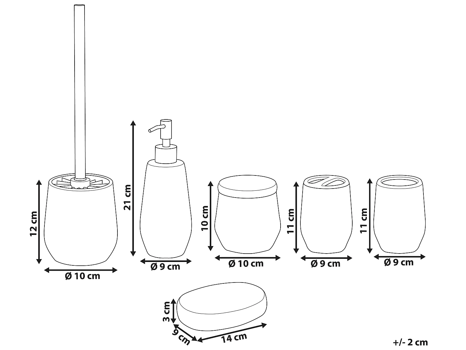 Set da 6 accessori per il bagno CALLELA Ceramica Bianco